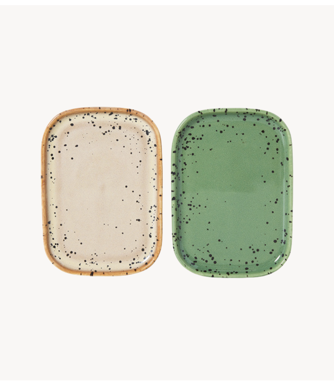 HKLIVING Schotels 70s ceramics: small trays, crayon (set of 2)