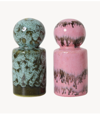 HKLIVING Zout en peper 70s ceramics: pepper & salt, baroque