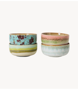 HKLIVING Kom 70s ceramics: dessert bowls, impression (set of 4)