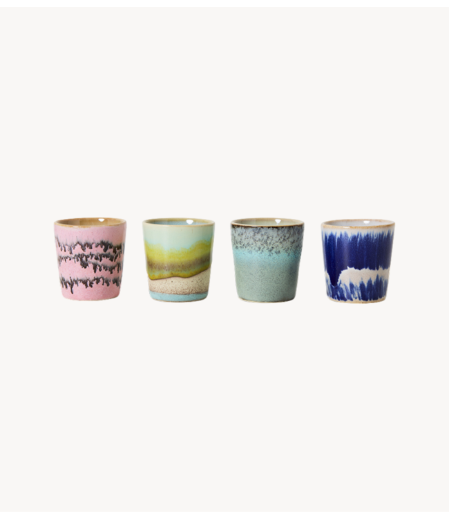 HKLIVING Eierdoppen 70s ceramics: egg cups, vibrance (set of 4)