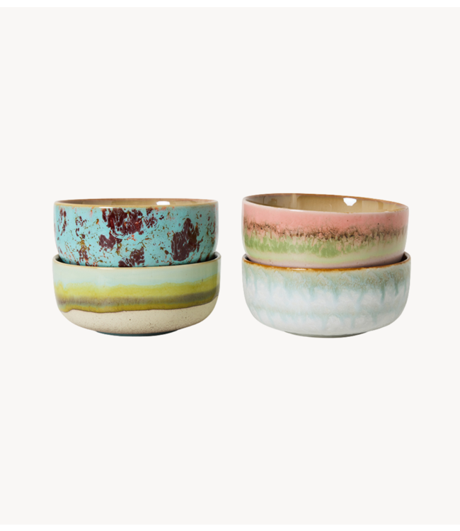 HKLIVING Kom 70s ceramics: dessert bowl, petal