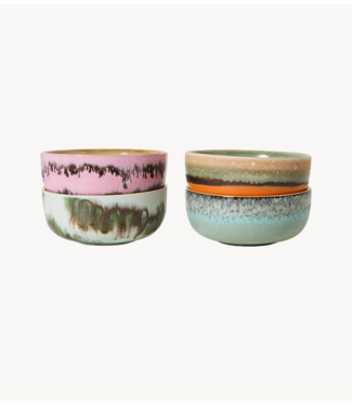 HKLIVING Kom 70s ceramics: tapas bowls, renaissance (set of 4)