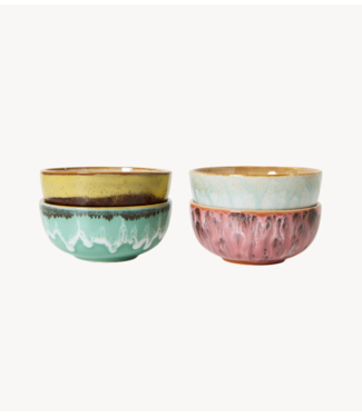 HKLIVING Kom 70s ceramics: XS bowls, modernist (set of 4)