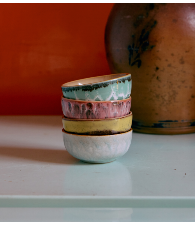 HKLIVING Kom 70s ceramics: XS bowls, modernist (set of 4)