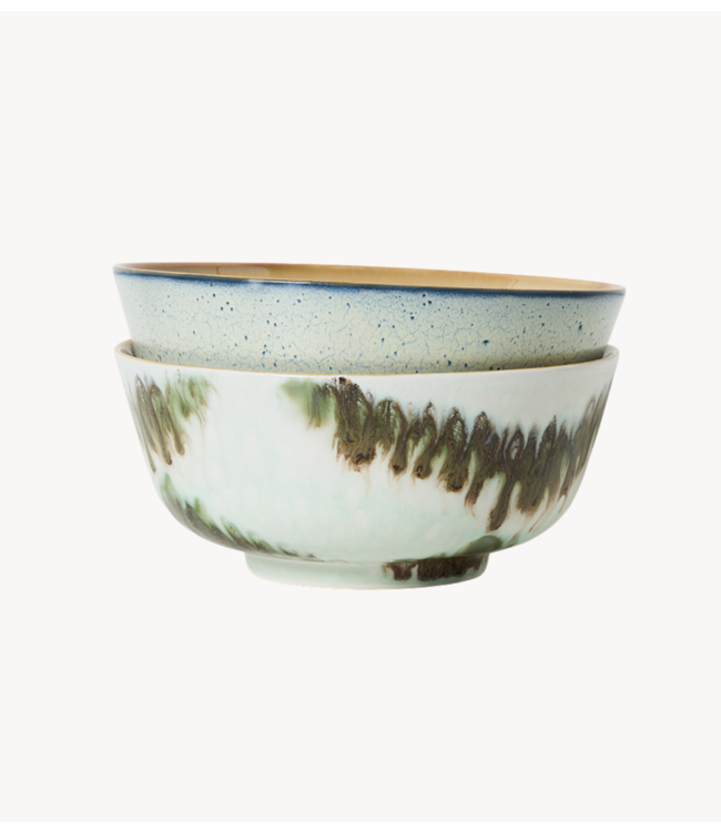 HKLIVING Kom 70s ceramics: ramen bowls, minimalist (set of 2)