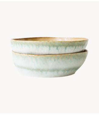 HKLIVING Kom 70s ceramics: pasta bowls, petal (set of 2)