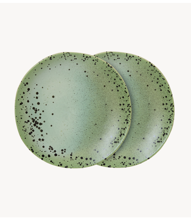 HKLIVING Bord 70s ceramics: side plates, fleck (set of 2)