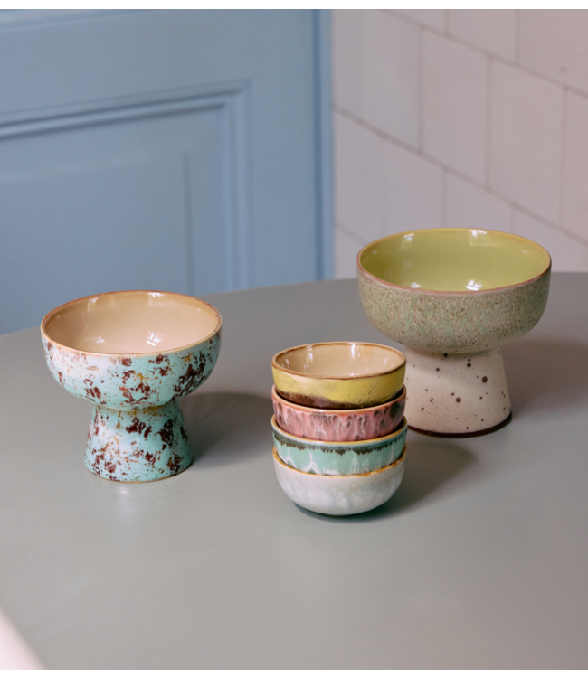 HKLIVING Kom 70s ceramics: tapas bowl on base S, patina