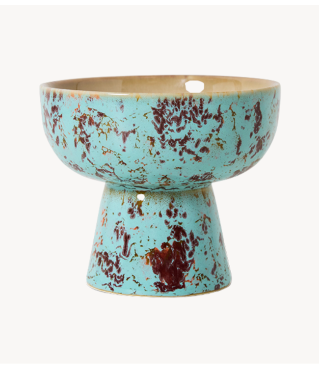 HKLIVING Kom 70s ceramics: tapas bowl on base S, patina