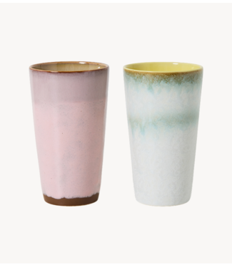 HKLIVING Mok 70s ceramics: latte mugs, fresco (set of 2)