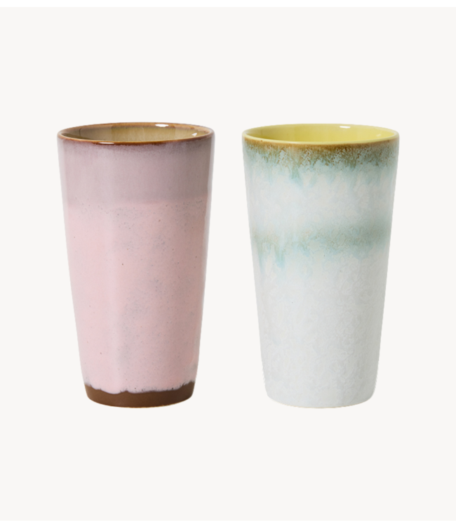HKLIVING Mok 70s ceramics: latte mugs, fresco (set of 2)