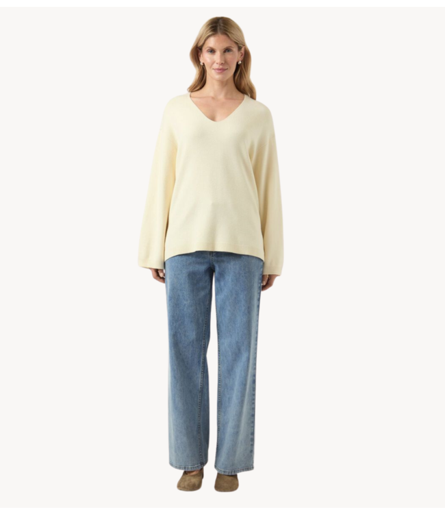 Y.A.S Trui YASELMA LS V-NECK KNIT PULLOVER NOOS Birch