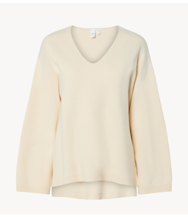 Y.A.S Trui YASELMA LS V-NECK KNIT PULLOVER NOOS Birch