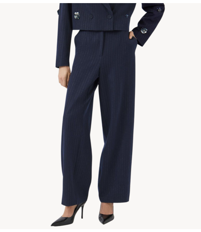 Y.A.S Broek YASMIDNIGHT WIDE MW PANT S. Navy Blazer