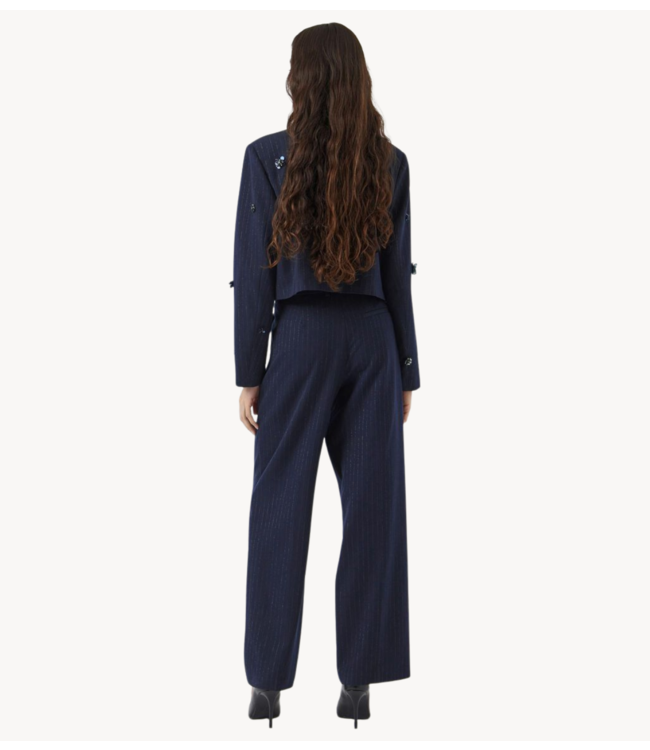 Y.A.S Broek YASMIDNIGHT WIDE MW PANT S. Navy Blazer