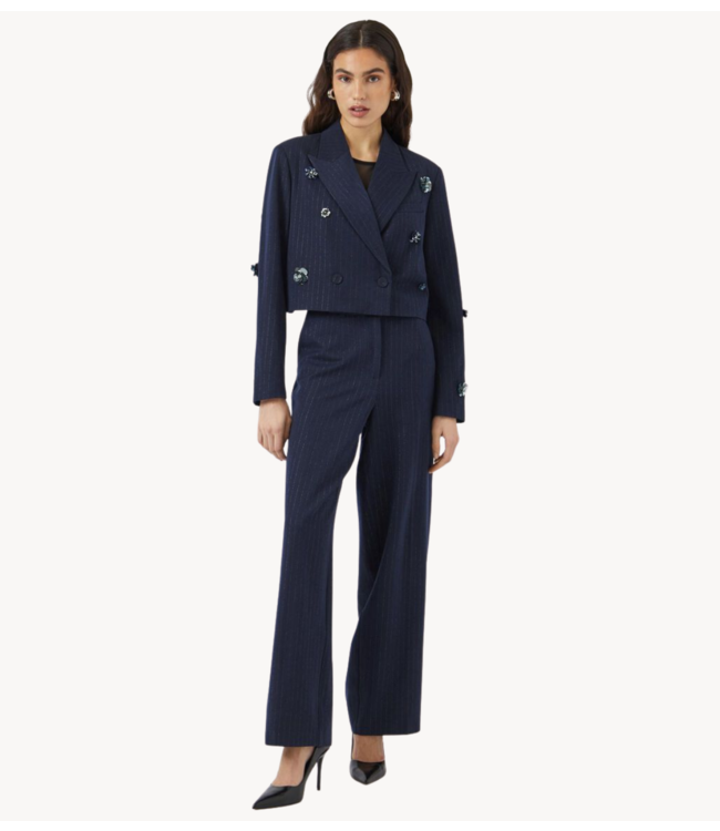 Y.A.S Broek YASMIDNIGHT WIDE MW PANT S. Navy Blazer