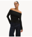 Refined Department Top ladies knitted off shoulder top STEFANIA black