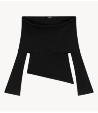 Refined Department Top ladies knitted off shoulder top STEFANIA black