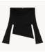 Refined Department Top ladies knitted off shoulder top STEFANIA black