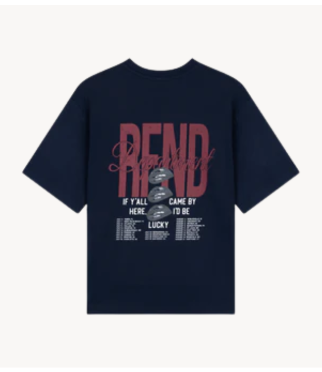 Refined Department T-shirt ladies knitted oversized long t-shirt JORDAN navy