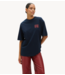 Refined Department T-shirt ladies knitted oversized long t-shirt JORDAN navy