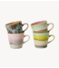 HKLIVING Mok 70s ceramics: americano mugs, rococo (set of 4)