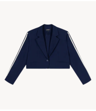 Refined Department Blazer ladies woven cropped blazer NIV navy