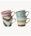 HKLIVING Mok 70s ceramics: cappuccino mugs, dada (set of 4)