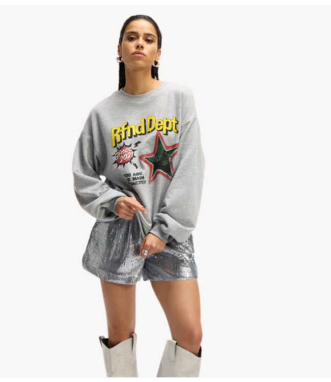 Refined Department Broek ladies knitted sequin shorts ALICE silver