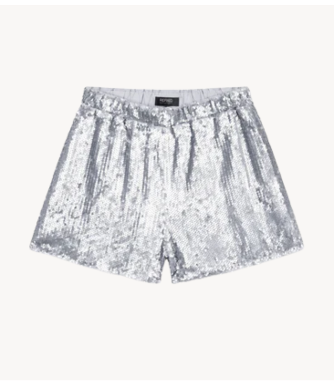 Refined Department Broek ladies knitted sequin shorts ALICE silver