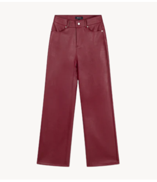 Refined Department Broek ladies woven vegan leather wide leg pants ESMEE bordeaux
