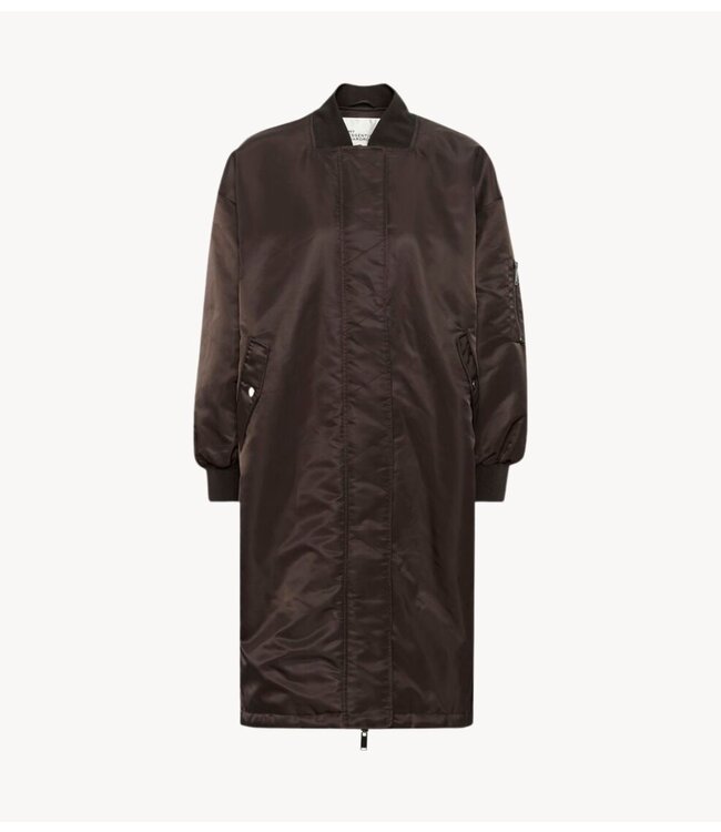 My Essential Wardrobe Jas HelgaMW Reversable Long Jacket Espresso