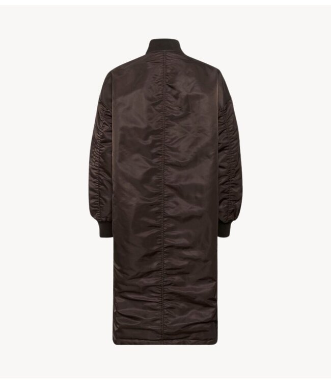 My Essential Wardrobe Jas HelgaMW Reversable Long Jacket Espresso