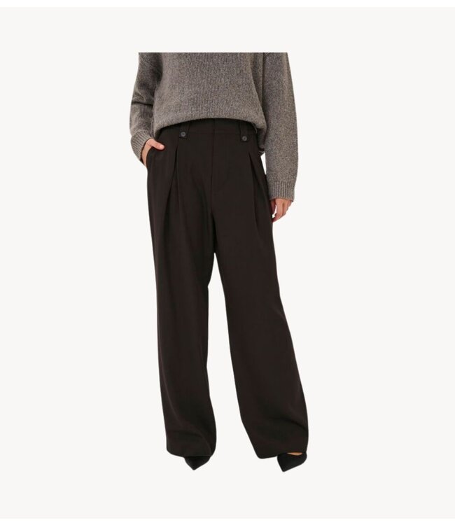 My Essential Wardrobe Broek DisaMW High Wide Pant Espresso