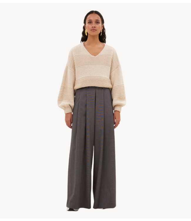 BY-BAR Trui bulky stripe pullover sand