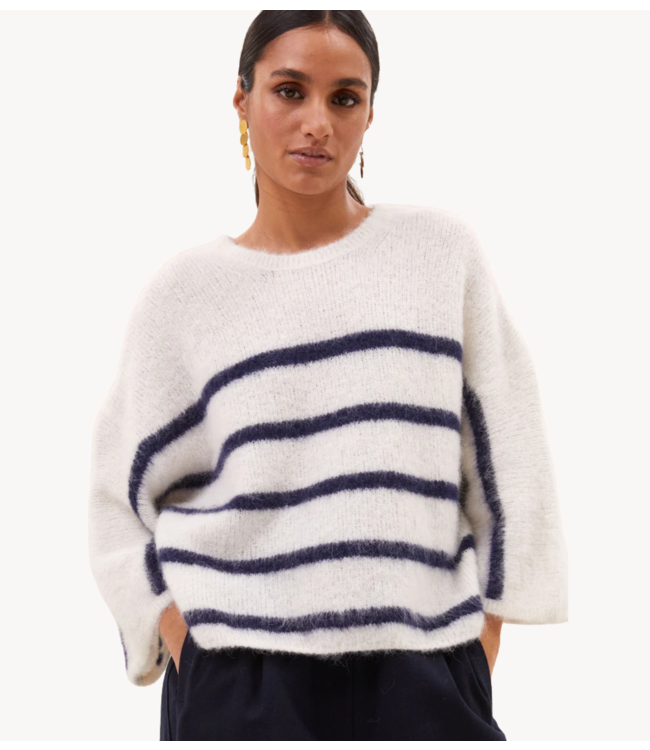 BY-BAR Trui fleur stripe pullover marine stripe
