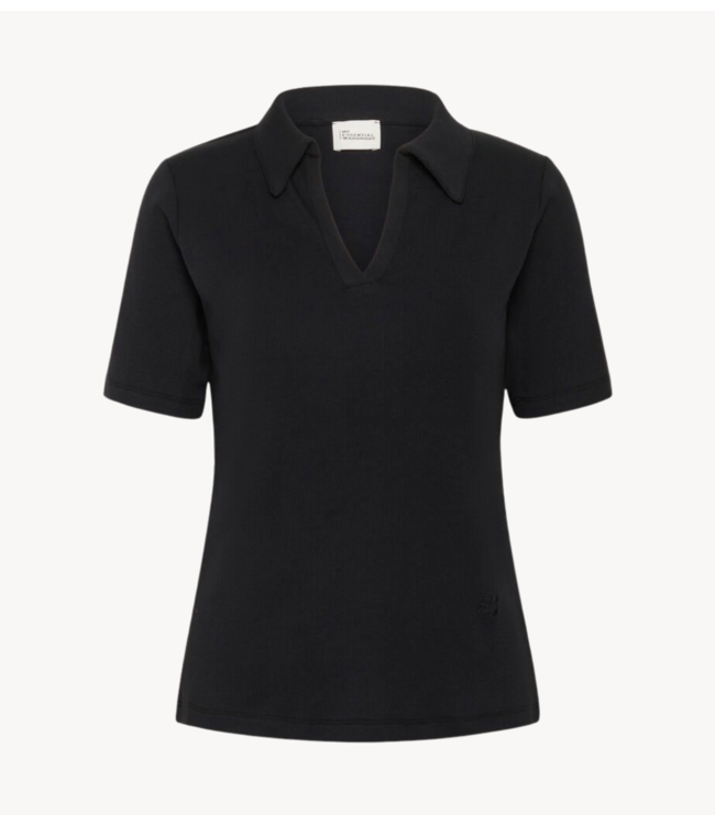 My Essential Wardrobe Top MandyMW Polo Tee Black
