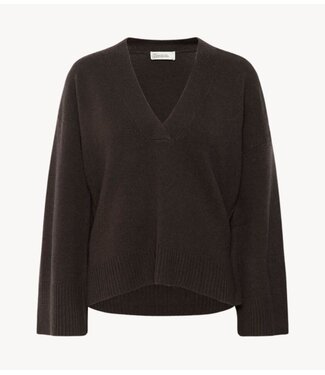 My Essential Wardrobe Trui HuxiMW V-Neck Pullover Espresso