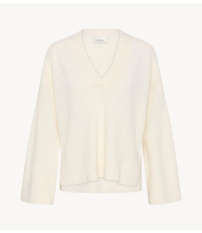 My Essential Wardrobe Trui HuxiMW V-Neck Pullover Snow White