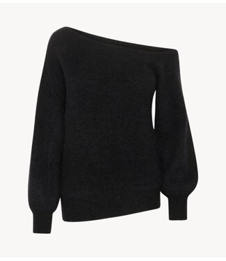 My Essential Wardrobe Trui SivaMW Knit Off Shoulder Black