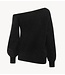 My Essential Wardrobe Trui SivaMW Knit Off Shoulder Black
