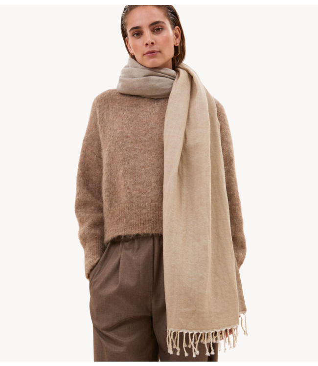 BY-BAR Sjaal woollen natural scarf beige