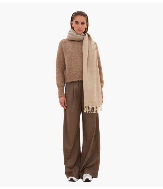 BY-BAR Sjaal woollen natural scarf beige