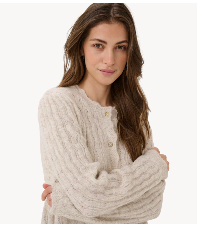 Cream Vest CRJunah Cardigan Oat Melange