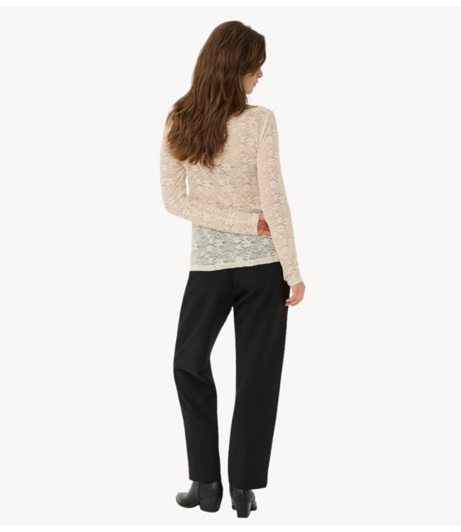 Cream Blouse CRInge Lace Blouse Birch