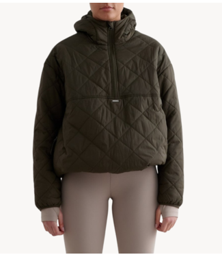 aim'n Jas Khaki Oversized Quilted Anorak