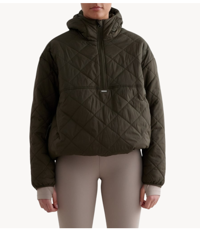 aim'n Jas Khaki Oversized Quilted Anorak