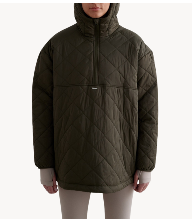 aim'n Jas Khaki Oversized Quilted Anorak