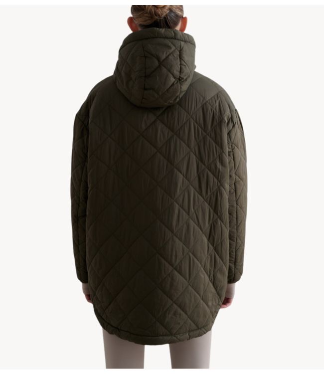 aim'n Jas Khaki Oversized Quilted Anorak