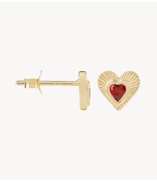 Anna+Nina Oorbel Single Rhapsody Love Stud Gold Plated